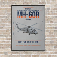 Thumbnail for Sikorsky MH-60R Seahawk vertical canvas print - framed - light gray background