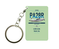 Thumbnail for Piper PA-28R Arrow III design on light green designed key chain, double-side print
