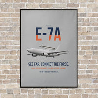 Thumbnail for E-7A Wedgetail vertical canvas print - framed - light gray background