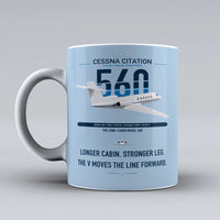 Thumbnail for Cessna Citation 560 - Citation V design on light blue ceramic mug, double-side print