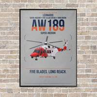 Thumbnail for Leonardo AW189 vertical canvas print - framed - light gray background