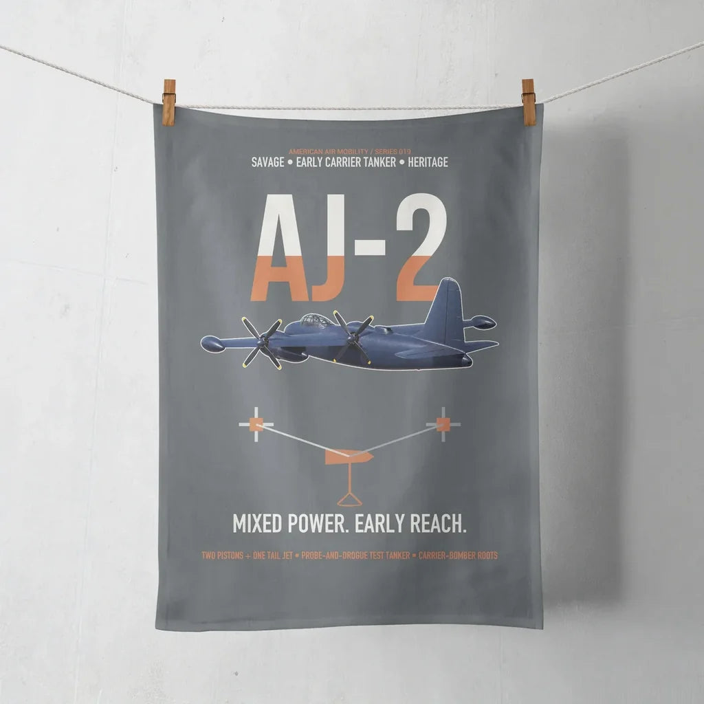 AJ-2 Savage Tanker design on gray towel