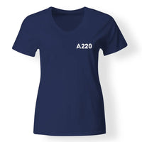Thumbnail for A220 Flat Text Designed V-Neck T-Shirts - view 11