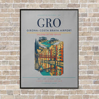Thumbnail for Girona–Costa Brava Airport GRO vertical canvas print - framed - light gray background