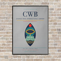 Thumbnail for Afonso Pena International Airport CWB vertical canvas print - framed - light gray background