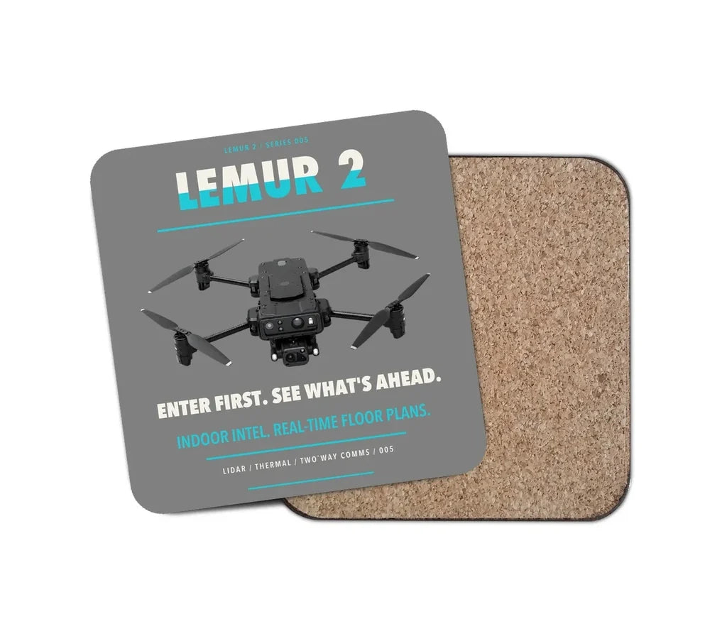 BRINC LEMUR 2 design on gray 1 piece coaster