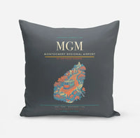 Thumbnail for Montgomery Regional Airport (MGM) design on gray pillow