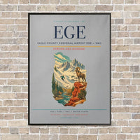 Thumbnail for Eagle County Regional Airport EGE — Vail vertical canvas print - framed - light gray background