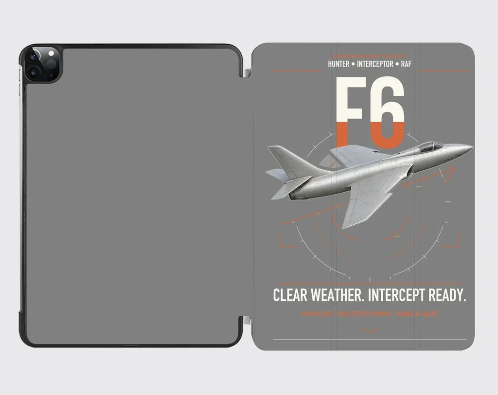Hawker Hunter F6 design on gray ipad tablet case
