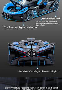 Thumbnail for 1:24 Bugatti Bolide Cool Alloy Model with Sound-Light, Open Door & Display - view 12
