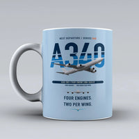 Thumbnail for A340-500 Mug design on light blue airbus