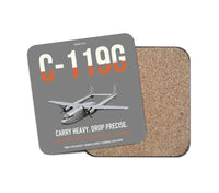 Thumbnail for C-119G Flying Boxcar design on gray 1 piece coaster