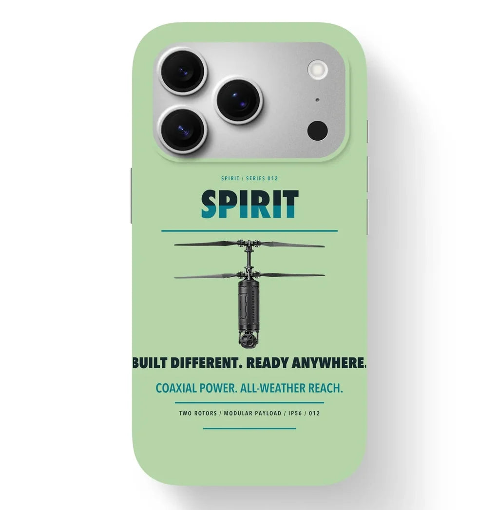 Ascent AeroSystems Spirit Case design on light green iphone case