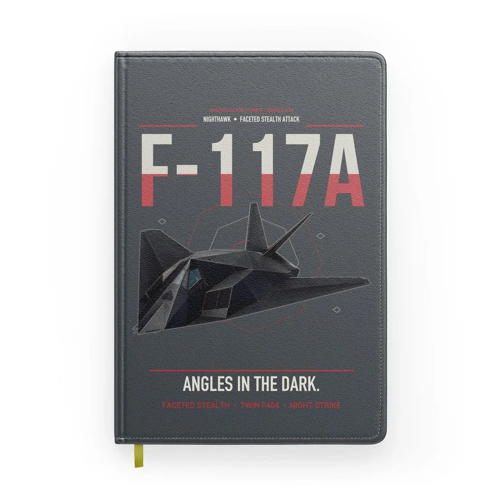 F-117A Nighthawk design on gray notebook