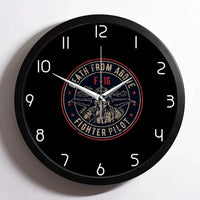 Thumbnail for Fighter Jet 16 - Death From Above aviation design on premium wood and metal wall clock.
