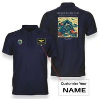 Thumbnail for VINTAGE G4356 - The Hot Engine Tent - Double-Side Polo T-Shirt design on navyblue+name