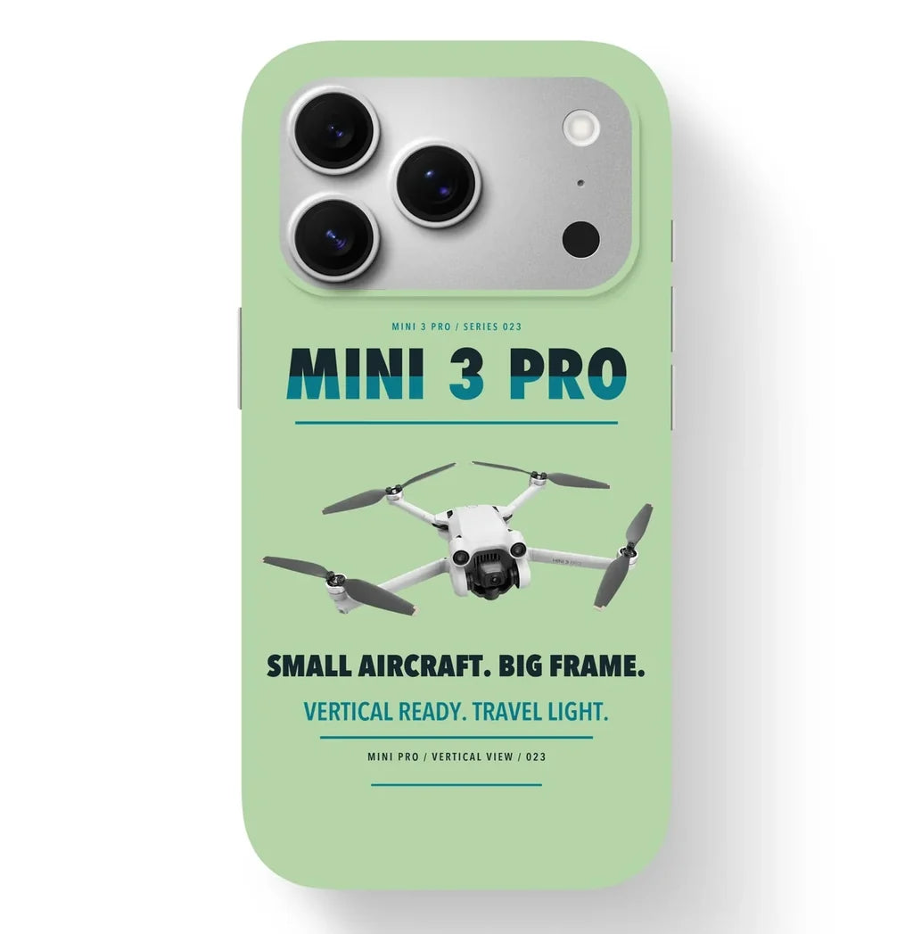DJI Mini 3 Pro Case design on light green iphone case