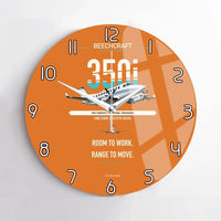 Thumbnail for Beechcraft King Air 350i design on orange no frame wall clock
