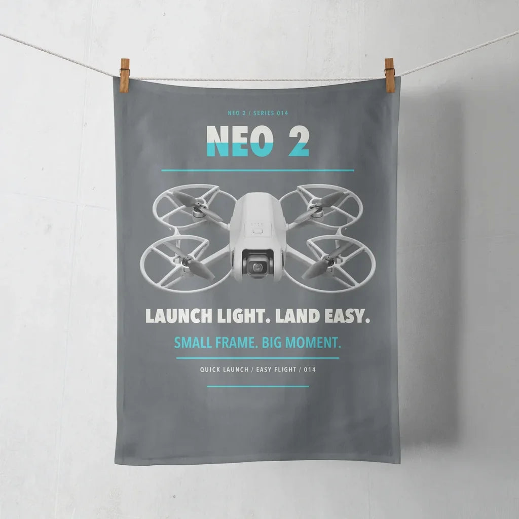 DJI Neo 2 design on gray towel