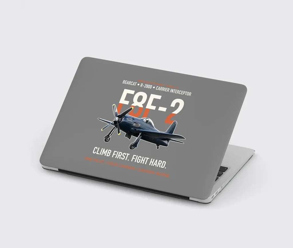 F8F-2 Bearcat Climb First Fight Hard design on gray MacBook case