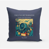 Thumbnail for VINTAGE G4464 - The Fan Jet Whisper - Designed Pillows design on navyblue