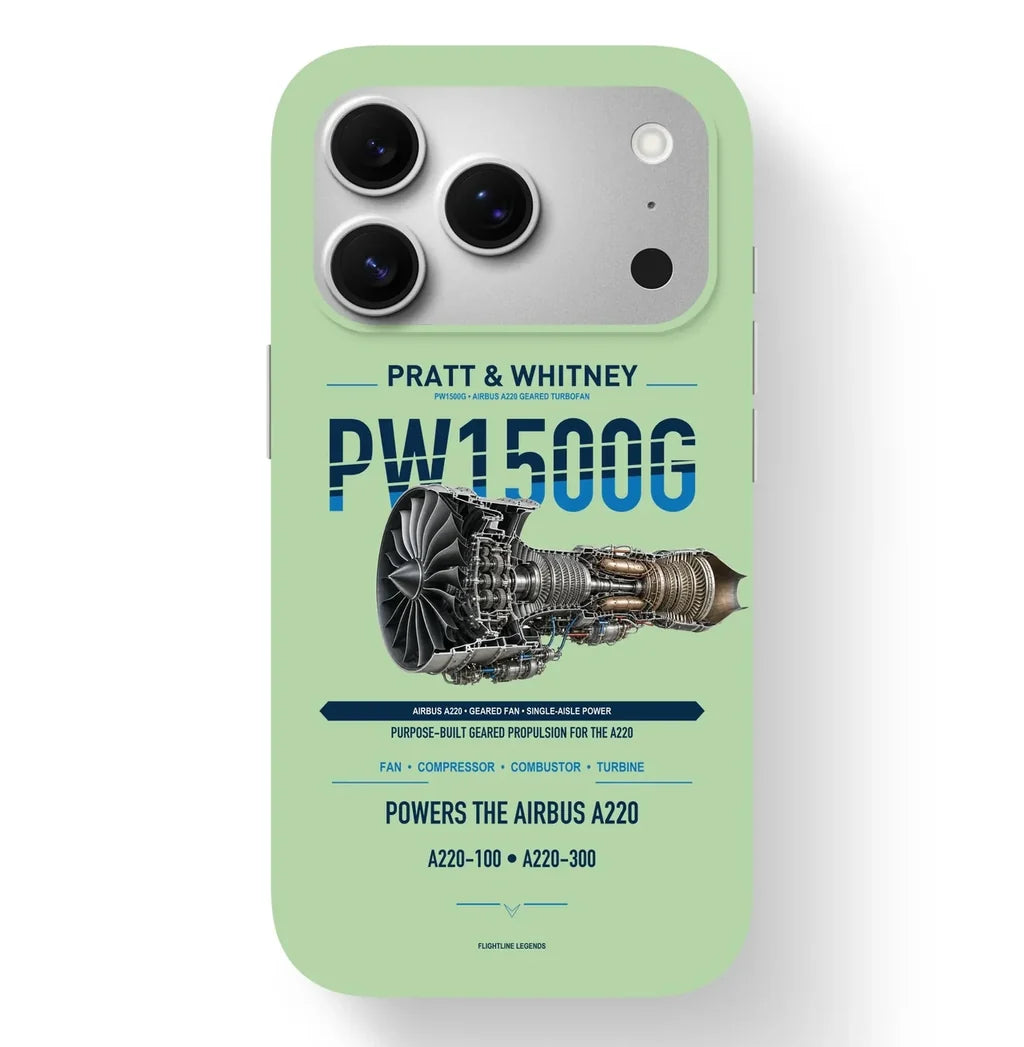 PW1500G Case design on light green iphone case