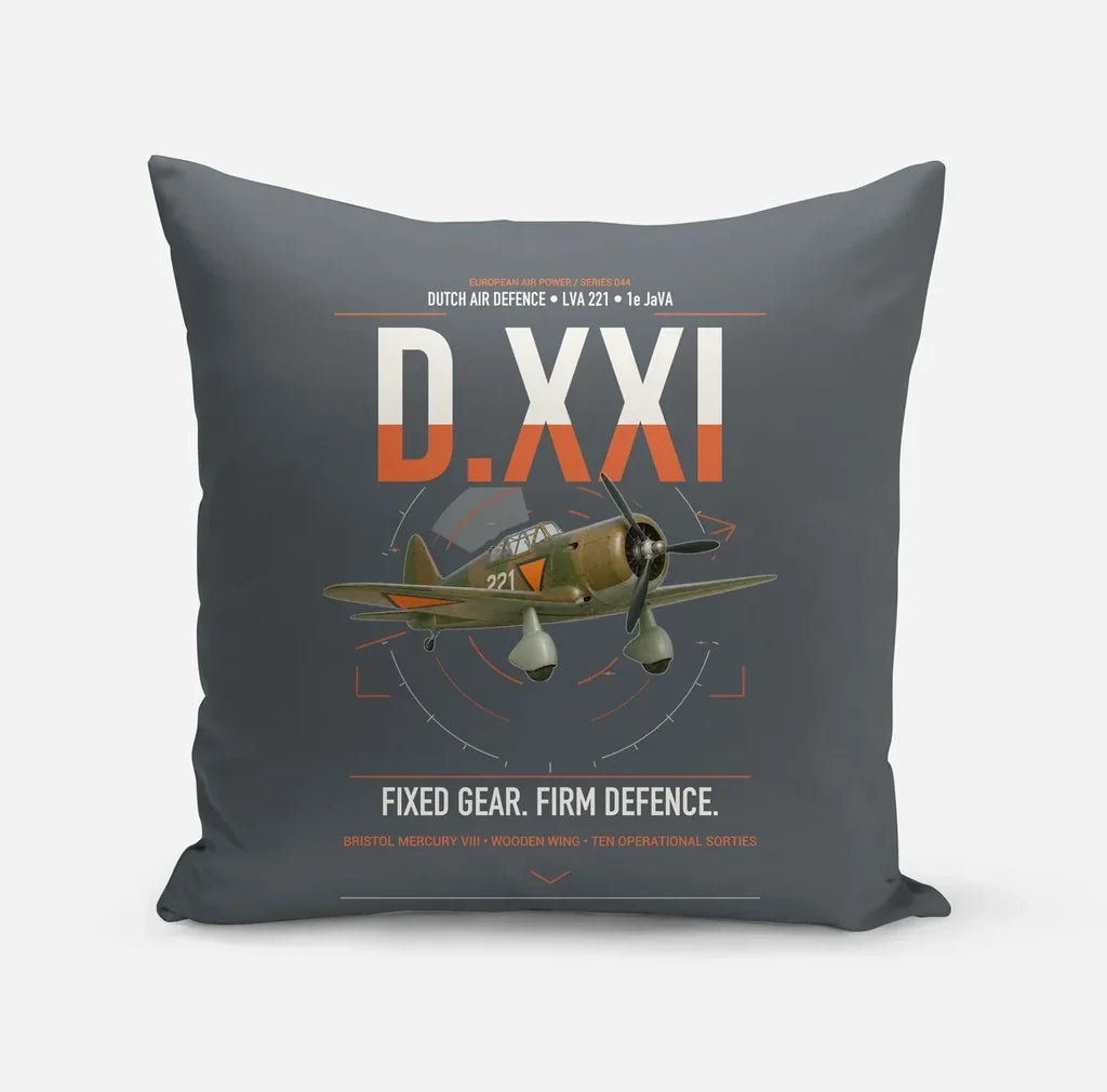Fokker D.XXI — Dutch LVA aircraft 221 design on gray pillow