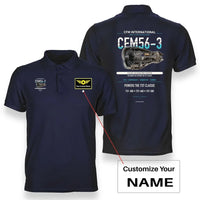 Thumbnail for CFM56-3 design on navy blue polo with custom name badge