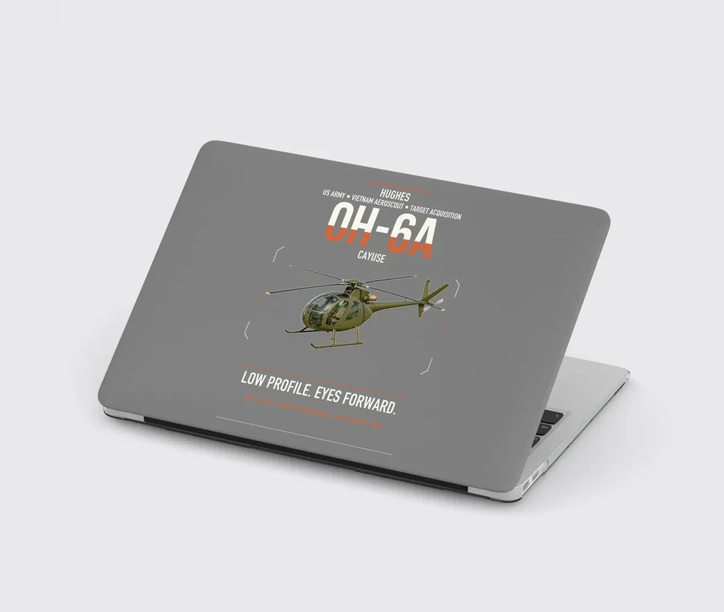 Hughes OH-6A Cayuse design on gray MacBook case