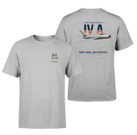 Thumbnail for Dassault Mystère IV A design on light gray t-shirt, double-side print
