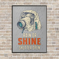 Thumbnail for Rain Or Shine Shutter Open vertical canvas print - framed - light gray background