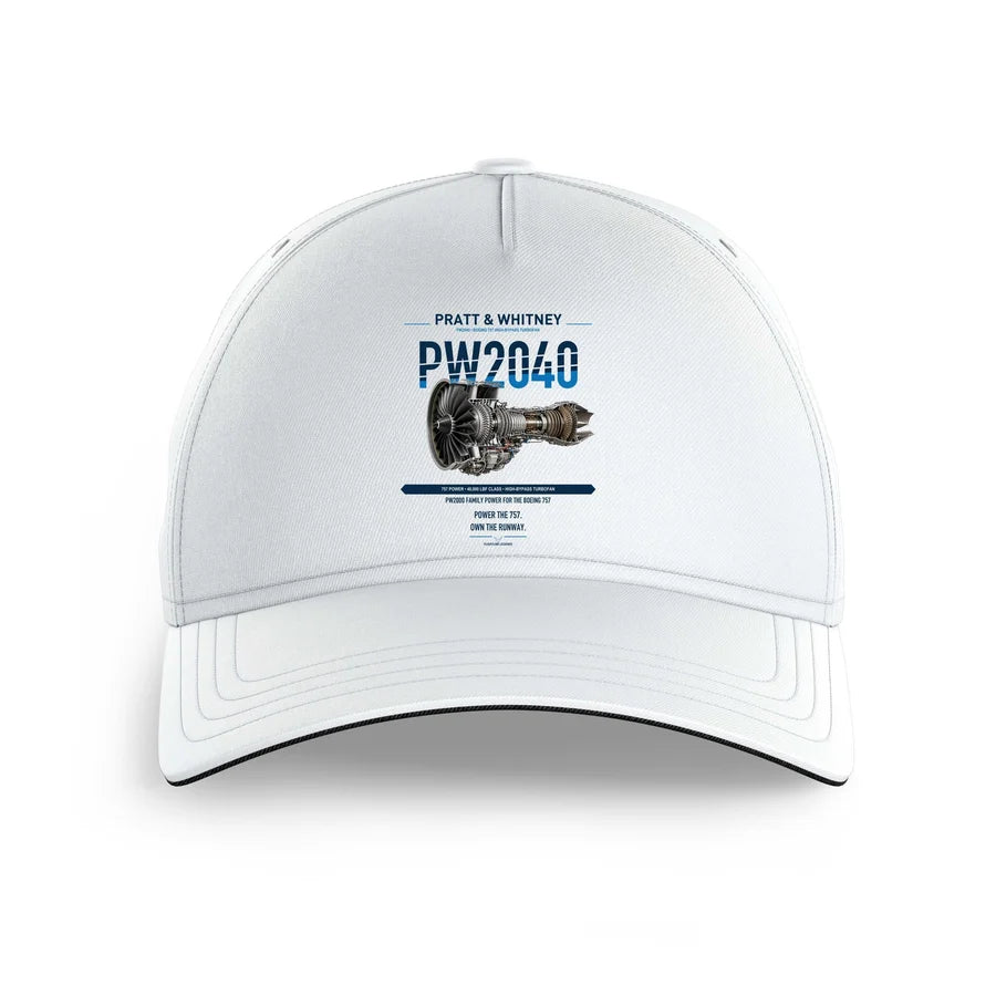 PW2040 design on white printed hat