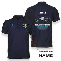 Thumbnail for DJI Air 3 design on navy blue polo with custom name badge