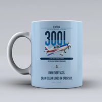 Thumbnail for Extra 300L design on light blue ceramic mug, double-side print