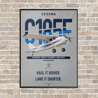 Thumbnail for Cessna A185F Skywagon vertical canvas print - framed - light gray background
