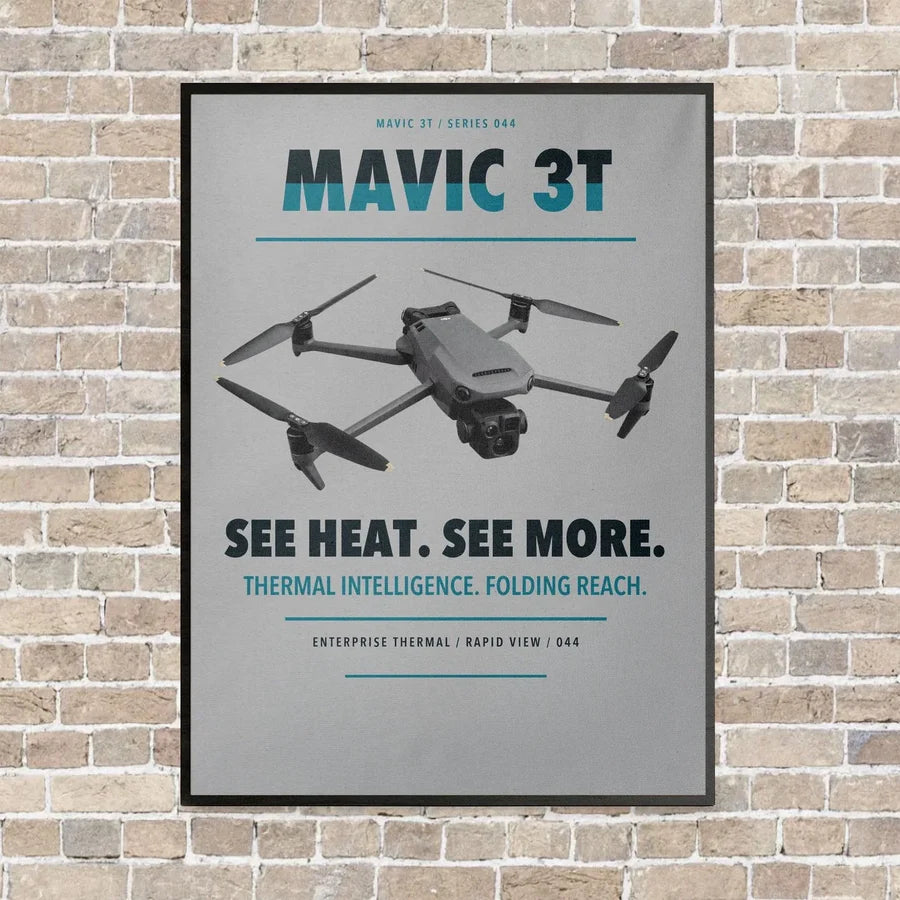DJI Mavic 3 Thermal vertical canvas print - framed - light gray background