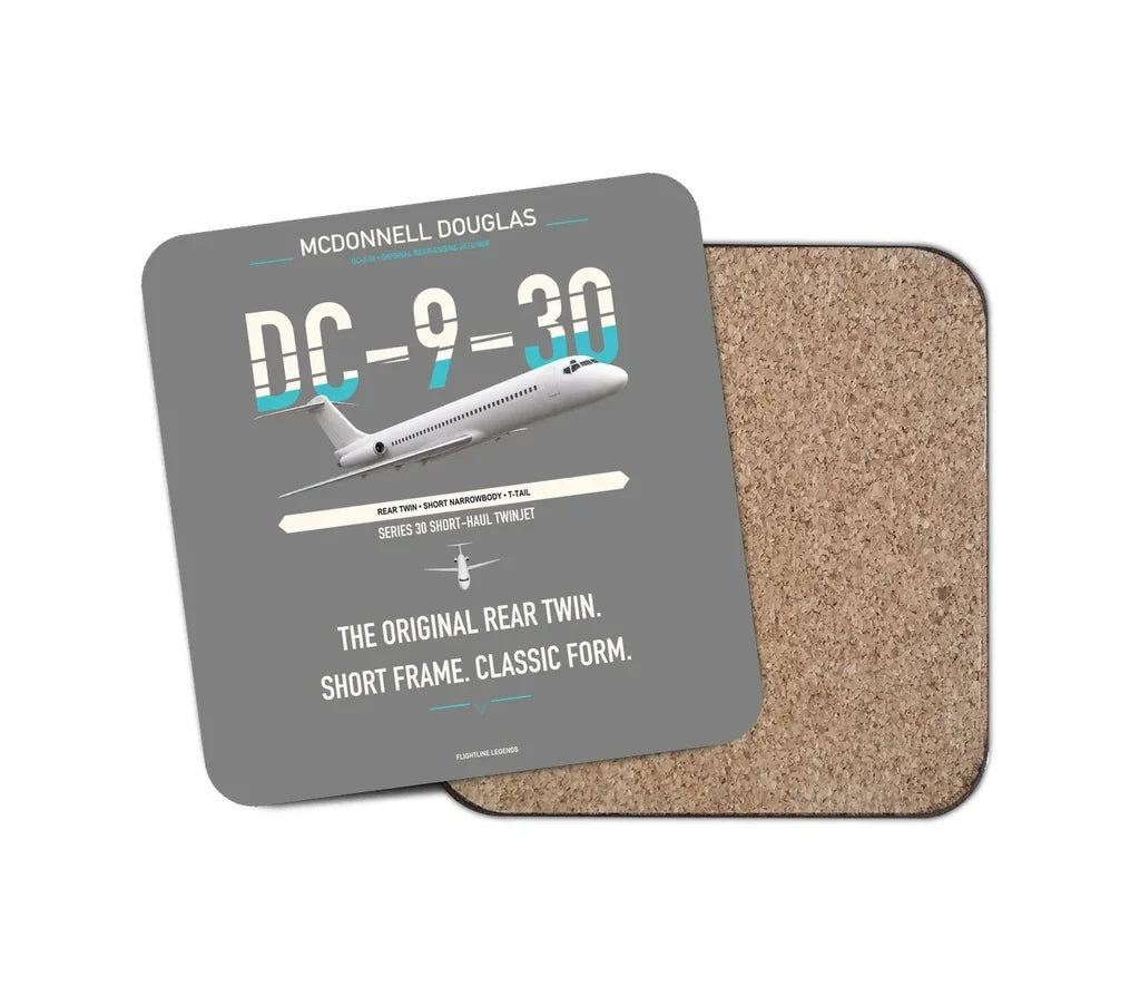 McDonnell Douglas DC-9-30 design on gray 1 piece coaster