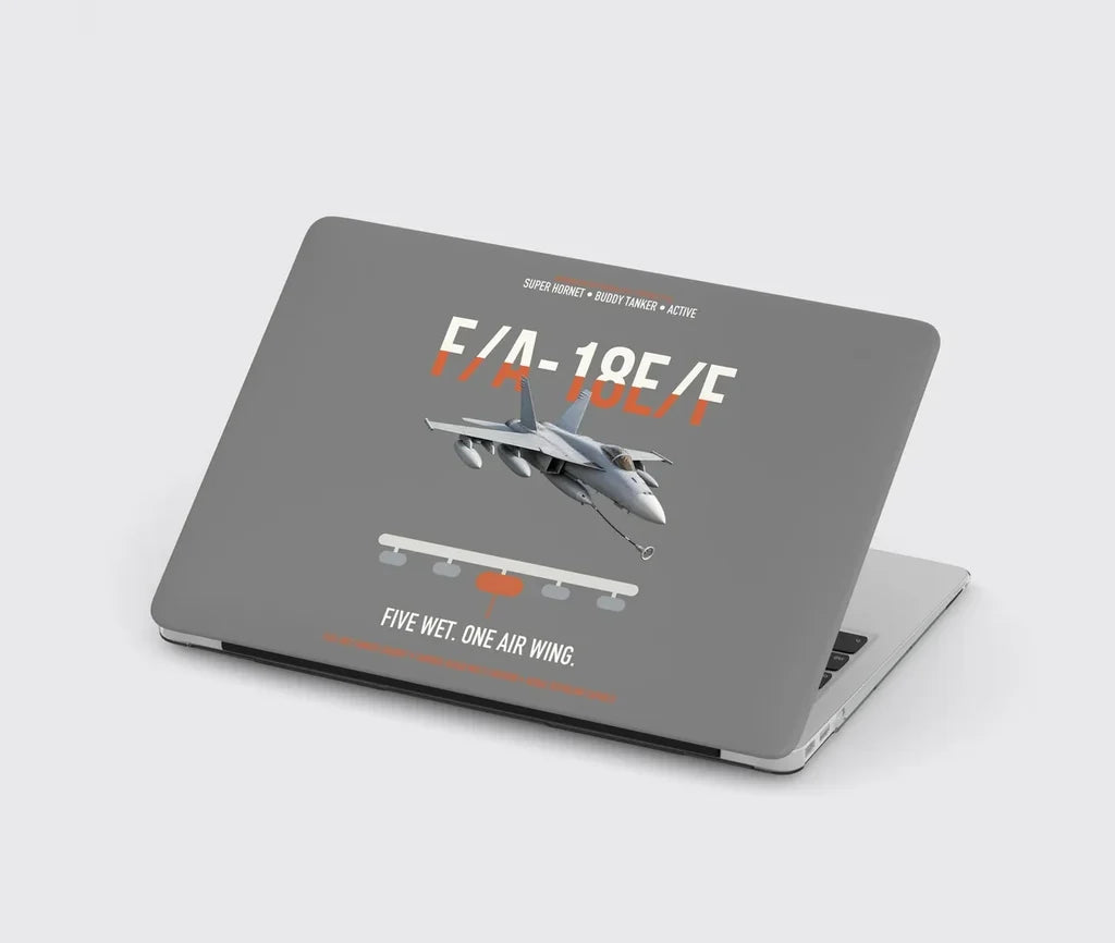 F A-18E F Buddy Tanker design on gray MacBook case