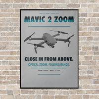 Thumbnail for DJI Mavic 2 Zoom vertical canvas print - framed - light gray background