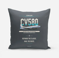 Thumbnail for Convair 580 design on gray pillow
