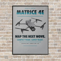 Thumbnail for DJI Matrice 4E vertical canvas print - framed - light gray background