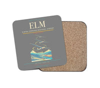 Thumbnail for Elmira Corning Regional Airport (ELM) design on gray 1 piece coaster