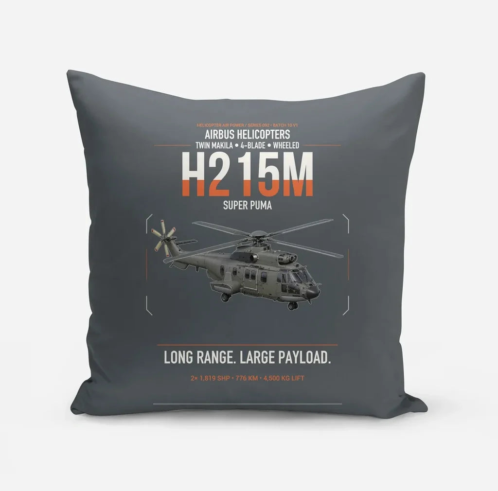 Airbus H215M design on gray pillow
