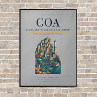 Thumbnail for Genoa Cristoforo Colombo Airport GOA vertical canvas print - framed - light gray background