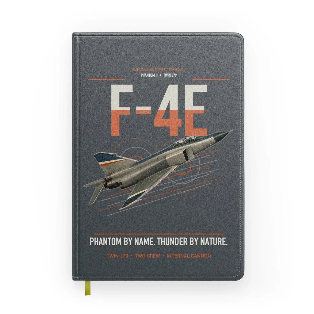 F-4E Phantom II design on gray notebook