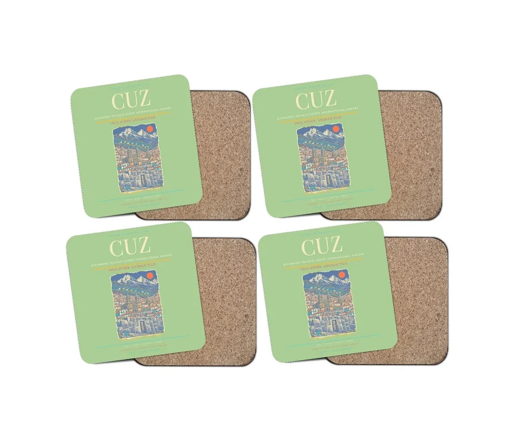 Alejandro Velasco Astete International Airport CUZ Coaster 4-Pieces-Set - Light Green