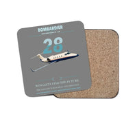 Thumbnail for Bombardier Learjet 28 design on gray 1 piece coaster