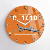 Thumbnail for C-141B Starlifter design on orange no frame wall clock