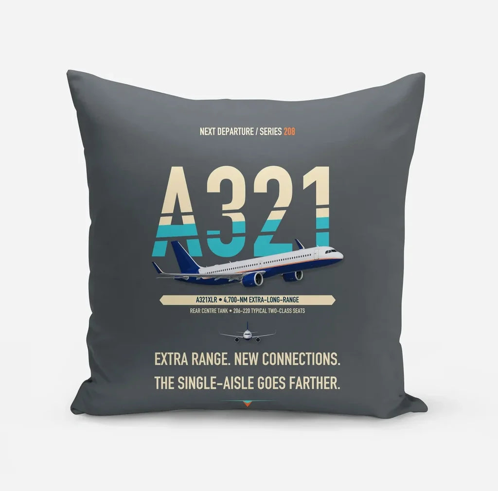 Airbus A321XLR design on gray pillow