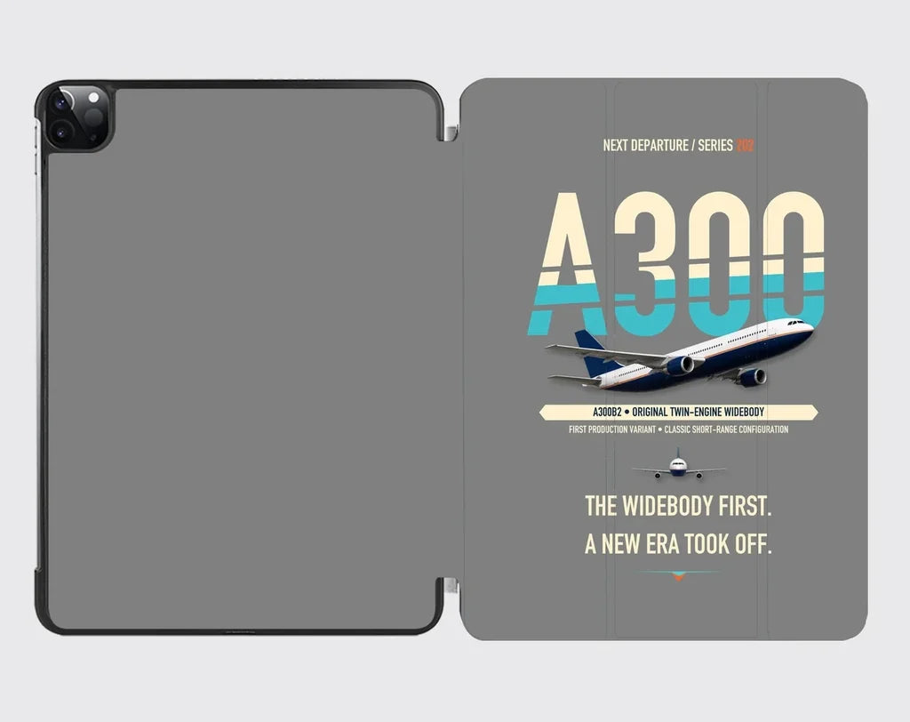 Airbus A300B2 design on gray ipad tablet case